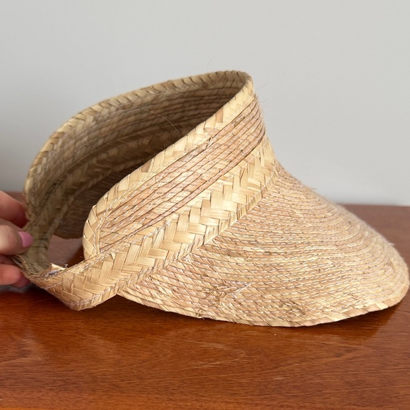 Straw Sun Visor Hat (handmade) - Picture 6 of 7